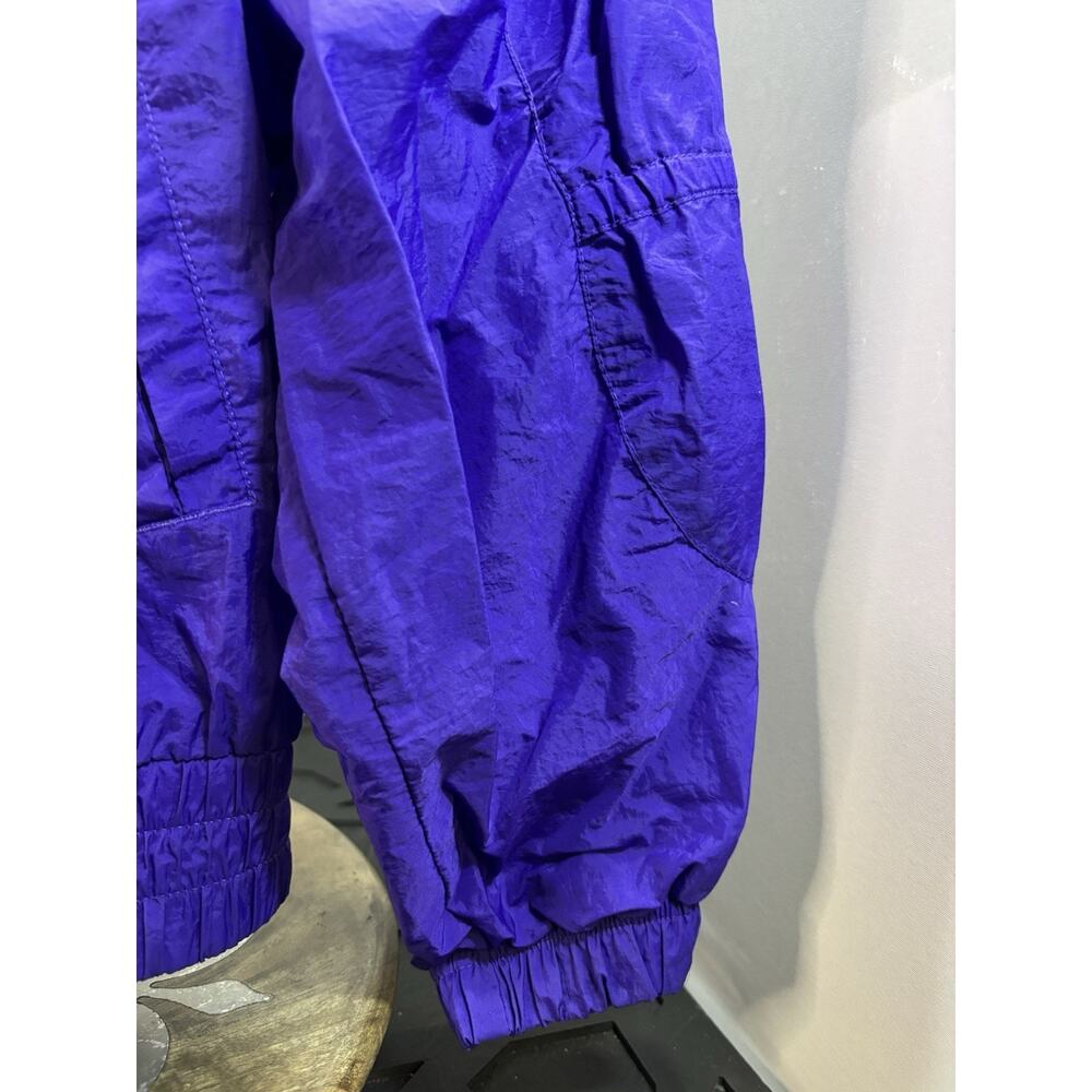 Vintage 90s Purple Windbreaker Jacket Womens L Nylon Retro Track - Picture 3 of 15